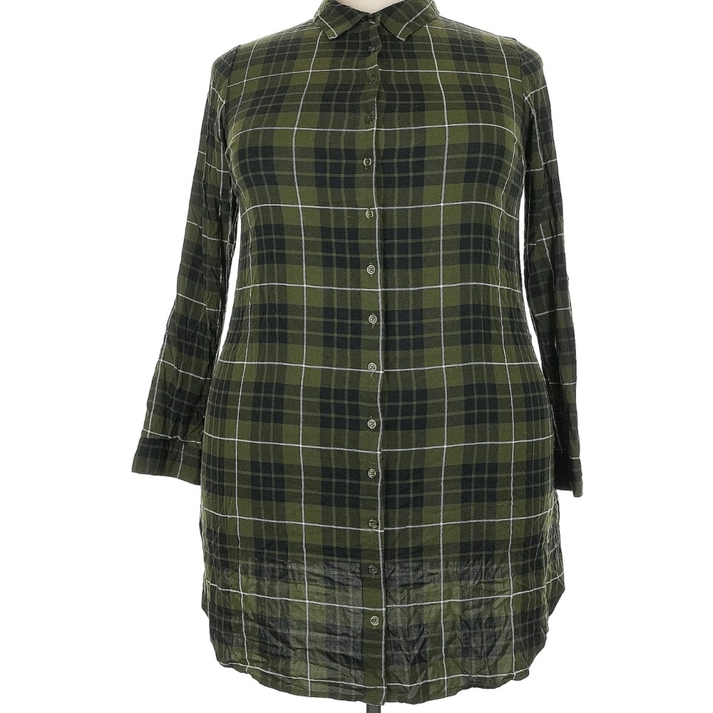 Torrid Green Plaid Midi T-Shirt Dress - Size 4
